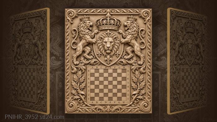 Heraldic chess game vitruvian frame 3d STL model