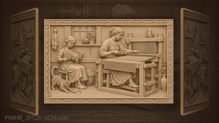 Cat snags thread beside working weaver 3d STL model