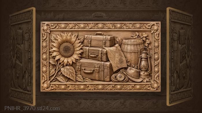 Luggage gathers beneath a traveling lantern 3d STL model