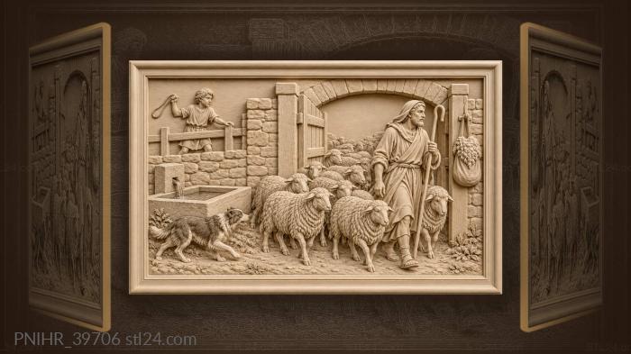 Dog helps shepherd gather stragglers 3d STL model