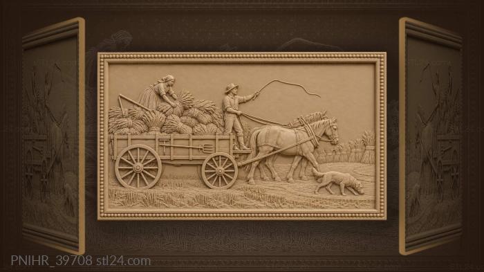 Rye wagon approaching threshing floor 3d STL model