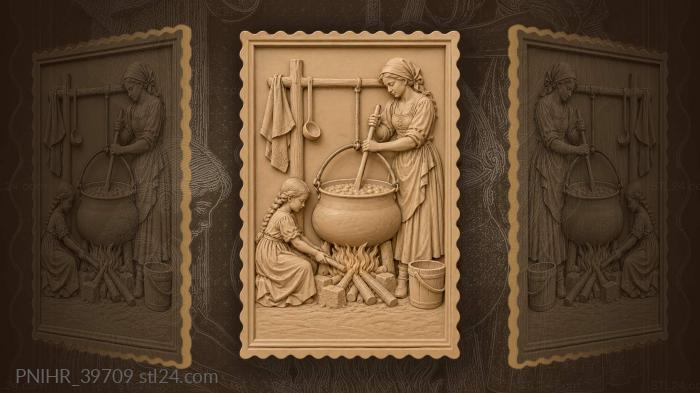 Brewer makes beer with young helper 3d STL model