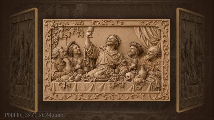 Host lifting a goblet over the turkey 3d STL model