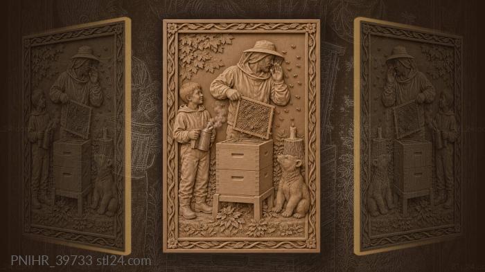 Boy smokes the hive beside a cub 3d STL model
