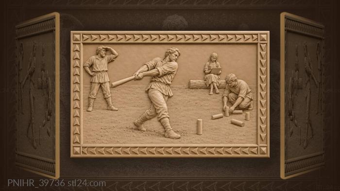 Girl records scores for gorodki players 3d STL model