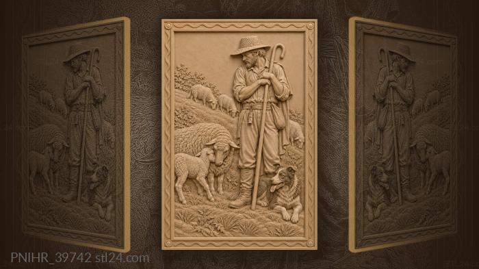 Collie panting beside his boot 3d STL model