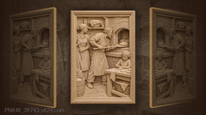 Assistant and child help the baker 3d STL model