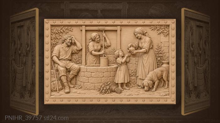 Wellside rest families and child 3d STL model
