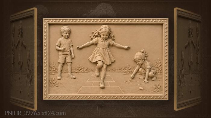 Childrens hopscotch game sunny day 3d STL model