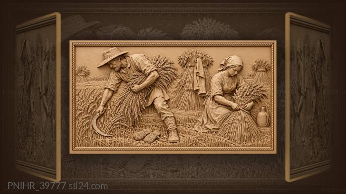 Helper binds rye behind the sweeping reaper 3d STL model