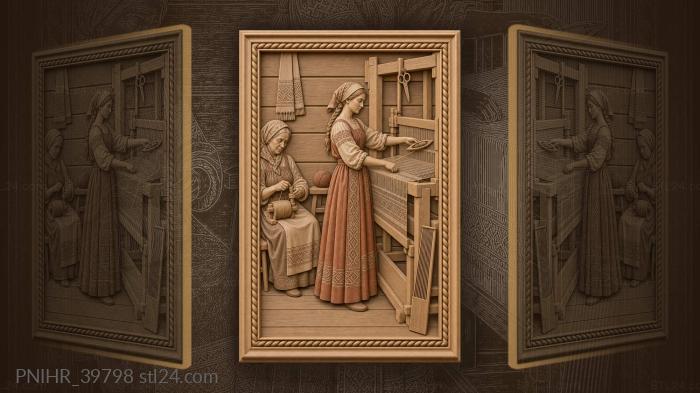 Weaving workshop old and young 3d STL model