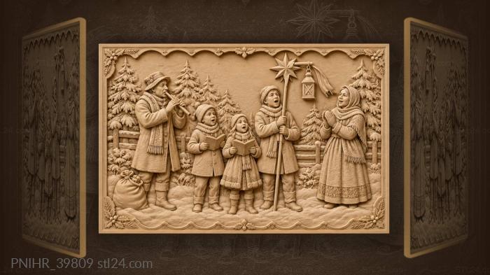Piper and a lantern star in the snow 3d STL model