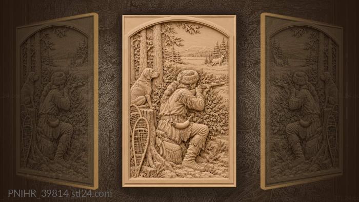 Powder horn at his belt behind the bush 3d STL model