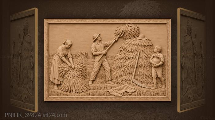 Lead harvester raises a sheaf on pitchfork 3d STL model