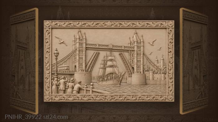 London bridge ship and towers 3d STL model