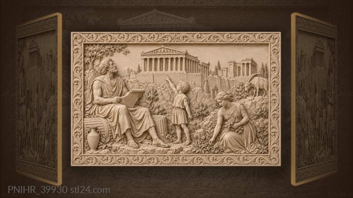Scholar by the acropolis wildflowers goat 3d STL model
