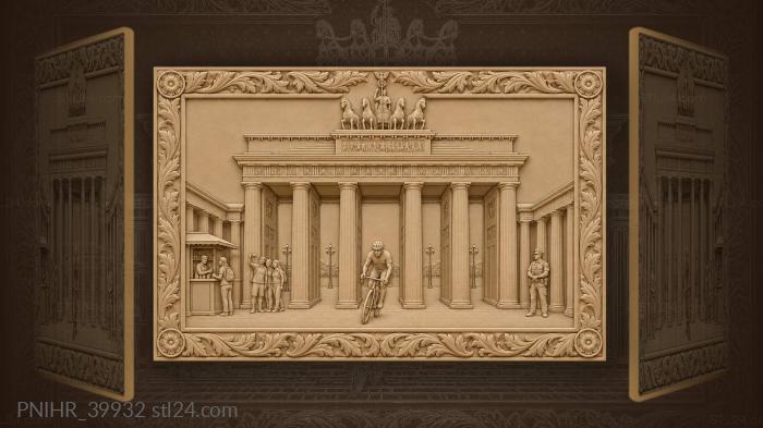Berlin gate cyclist and tourists 3d STL model