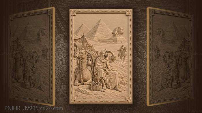 Camel rest near ancient pyramids 3d STL model