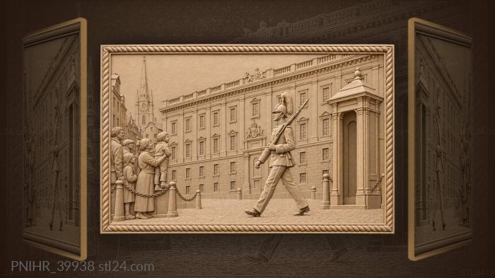 Stockholm royal palace guard marching forward 3d STL model
