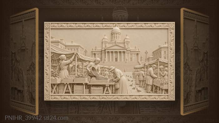 Traders setting stalls on senate square 3d STL model