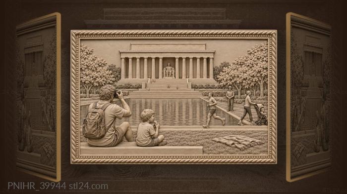 Lincoln memorial family photo moment 3d STL model