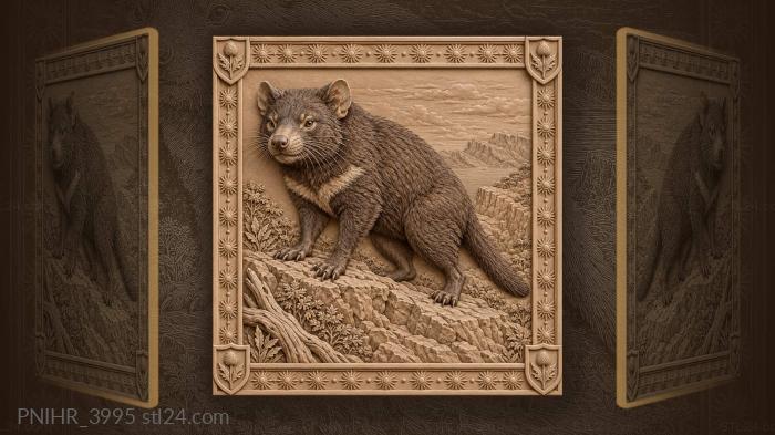 Tasmanian devil on a rocky outcrop 3d STL model