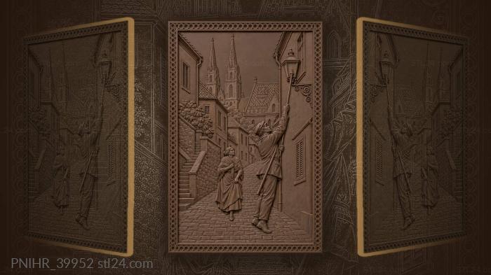 Steep cobbled lane below twin spires 3d STL model