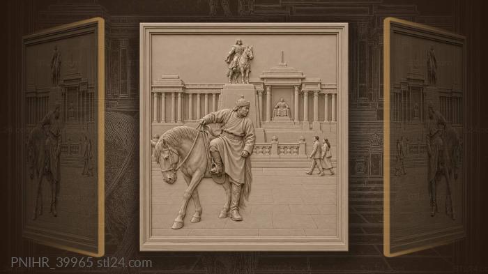 Rider swings down before the colonnade 3d STL model