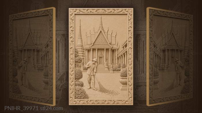 Silver pagoda phnom penh courtyard scene 3d STL model