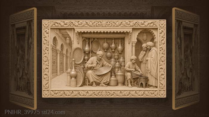 Tunis coppersmiths’ lane bustling market scene 3d STL model