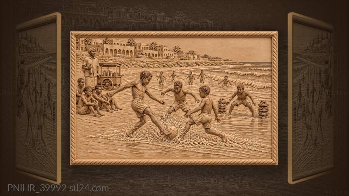 Mogadishu beach football game boys 3d STL model