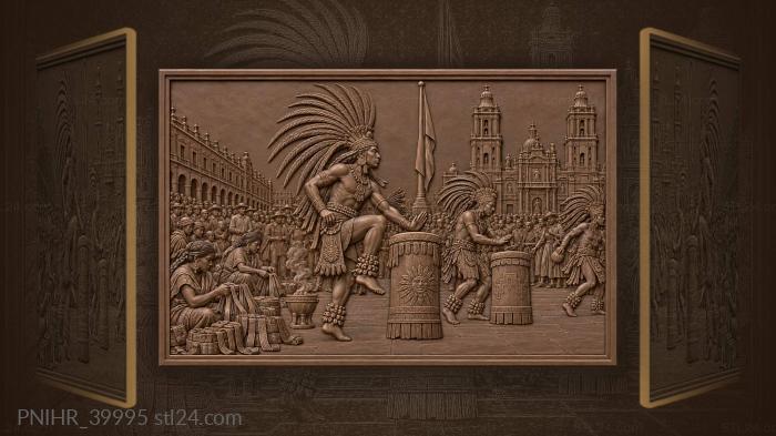 Mexico city zocalo concheros dance 3d STL model
