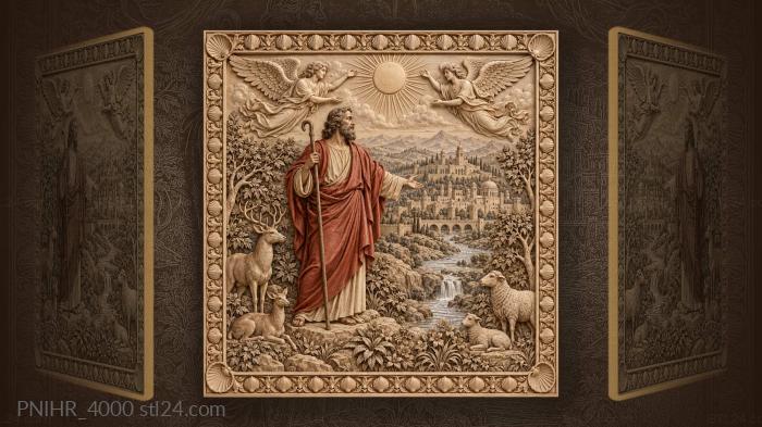 Wise man overlooking golden city 3d STL model