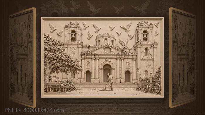 Managua cathedral pigeons plaza caretaker 3d STL model