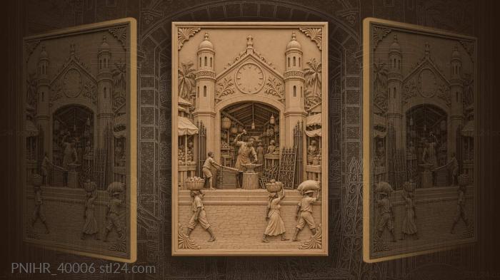 Clock face above the iron market gate 3d STL model