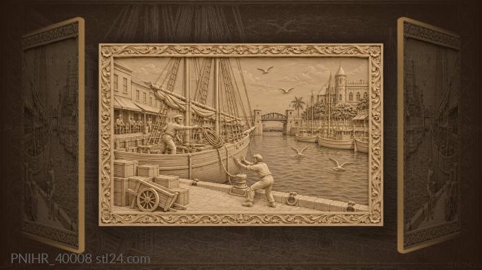 Crewman tossing a coiled mooring line 3d STL model