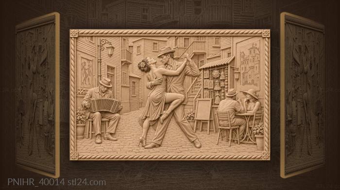 Tin balconies above the cobbled lane 3d STL model