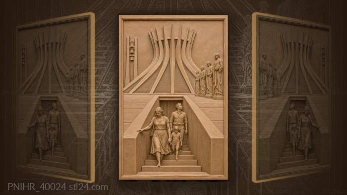 Concrete ribs sweeping above the entrance 3d STL model