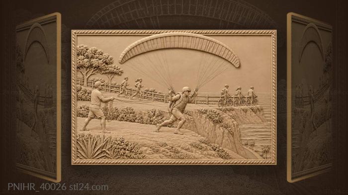 Lima cliffs paragliding launch moment 3d STL model