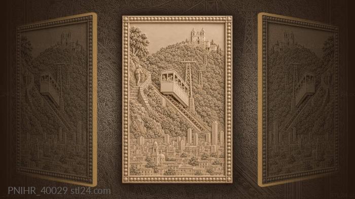 Pilgrim walks beneath climbing funicular 3d STL model