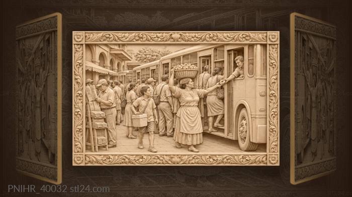 Busy vendor offers chipa through bus window 3d STL model