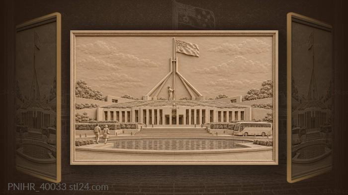 Attendant hoists flag over canberra 3d STL model