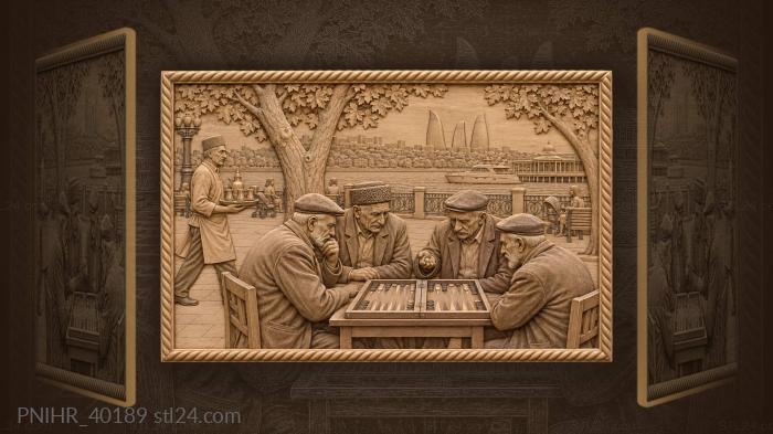 Players shake dice on baku boulevard 3d STL model