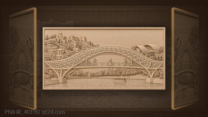 Tbilisi bridge peace river walkway 3d STL model