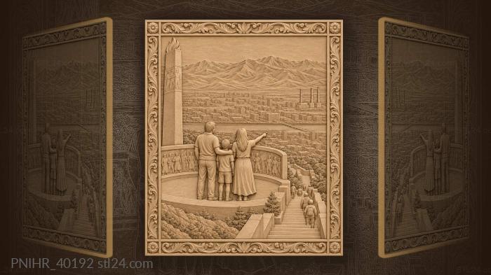Ulaanbaatar family at zaisan memorial 3d STL model
