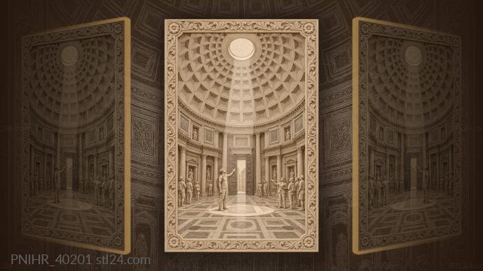Pantheon dome light and visitors 3d STL model