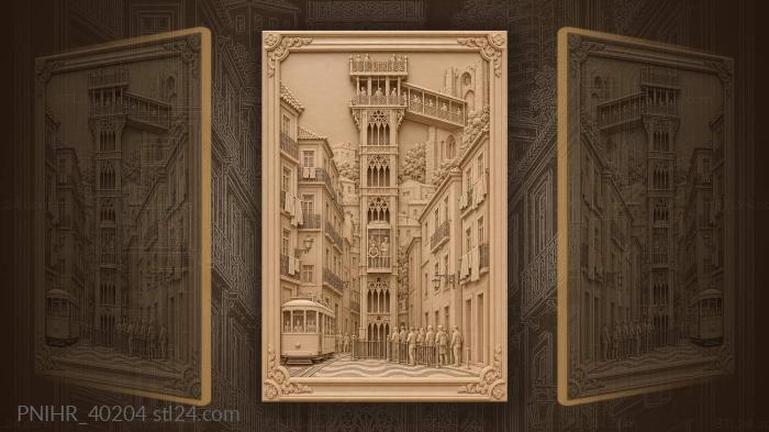 Santa justa lift lisbon view 3d STL model