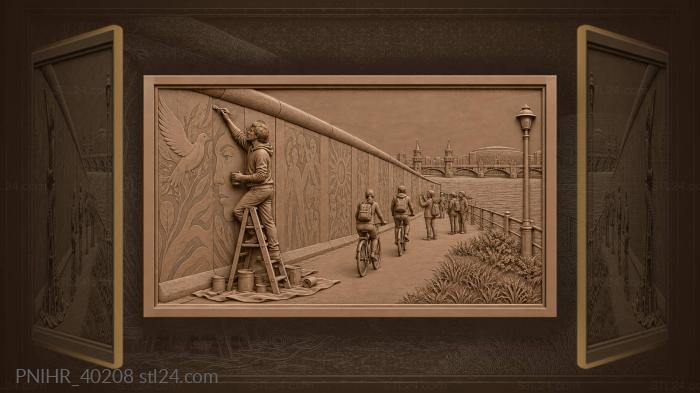 Muralist paints east side gallery wall 3d STL model