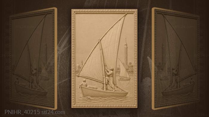 Nile felucca sailing cairo waters 3d STL model