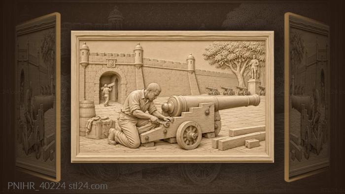 Maputo fortress cannon restoration work 3d STL model